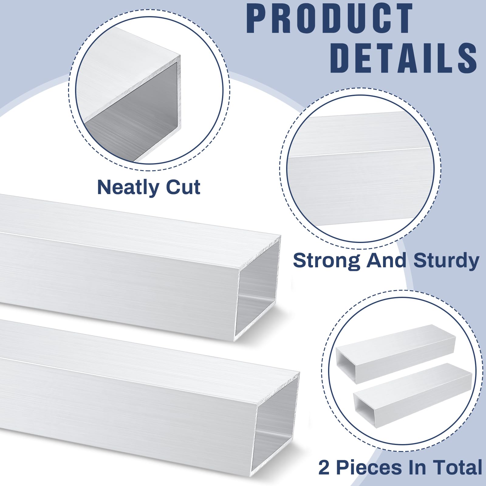 Happy-MAP Tube Aluminium 6063 Carré Tube 10mmx10mmx1mm Épaisseur Paroi