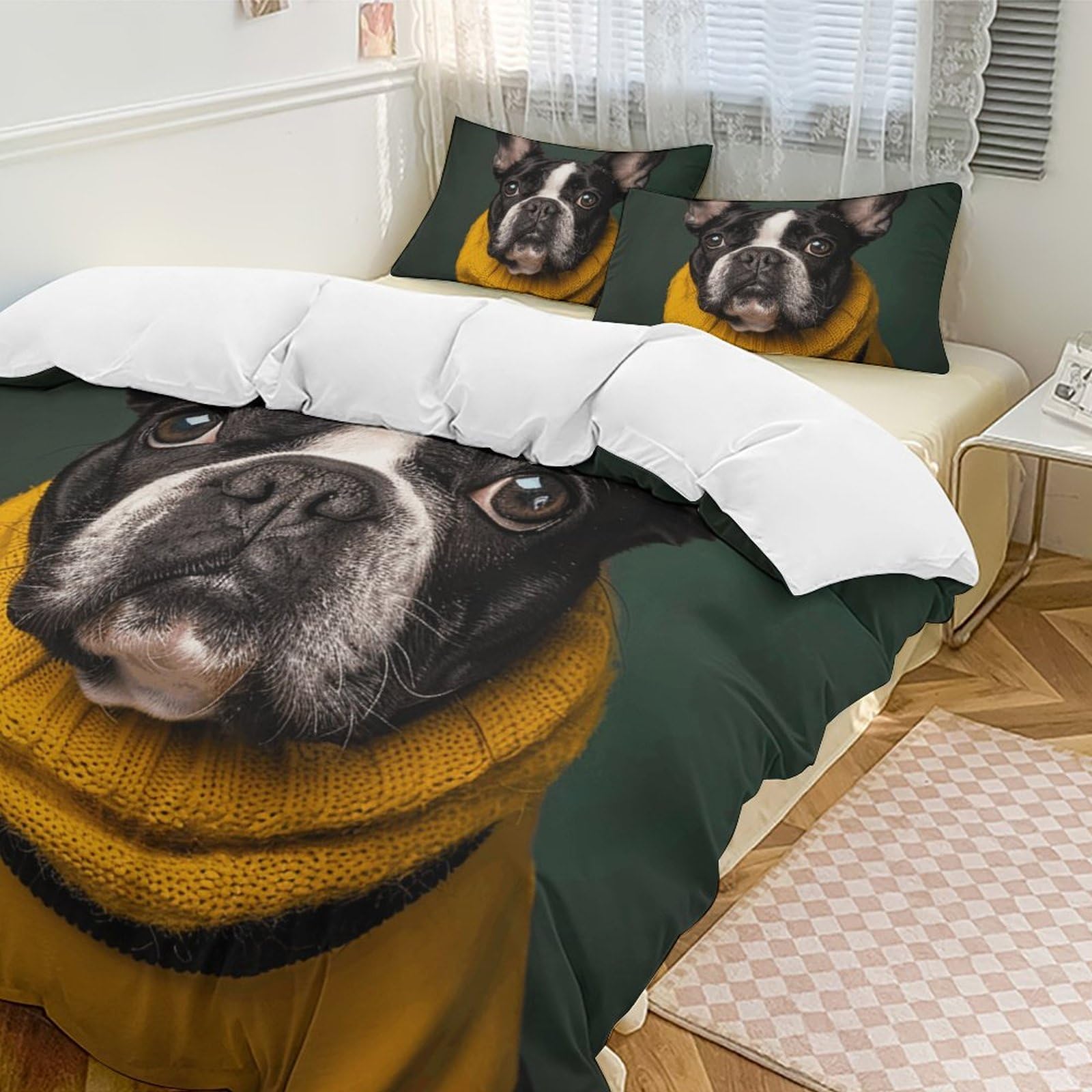 Parure de lit jaune en microfibre légère pour ensoleiller vos matins toute l'année