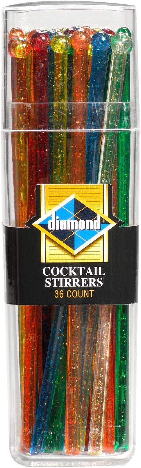 36-ct DIAMOND COCKTAIL PLASTIC STIRRERS