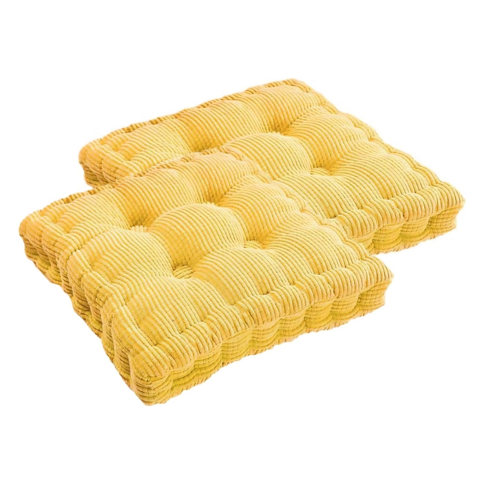 NMGBRDM 2 PCS Square Floor Pillow, 8cm Thickened Meditation Mat,Yoga Seating For Tatami, Chair Pad For Living Room Garden Balcony Office(Size:40cm(2 pc),Color:Yellow)