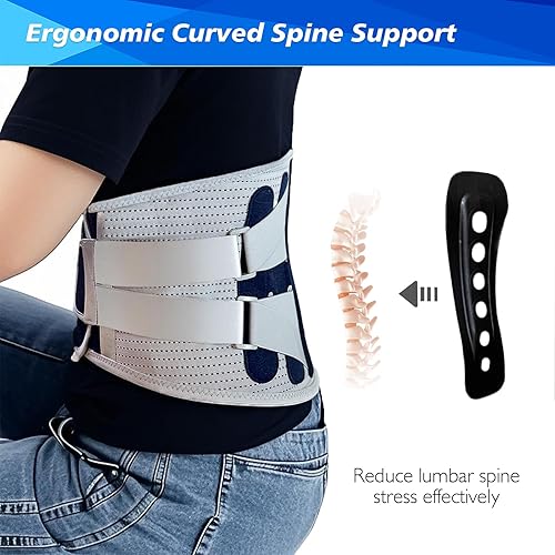Miniatura 2 de Soporte de espalda para aliviar el dolor de espalda baja de hernia de disco, ciática y escoliosis, cinturón de apoyo lumbar ajustable para mujeres y