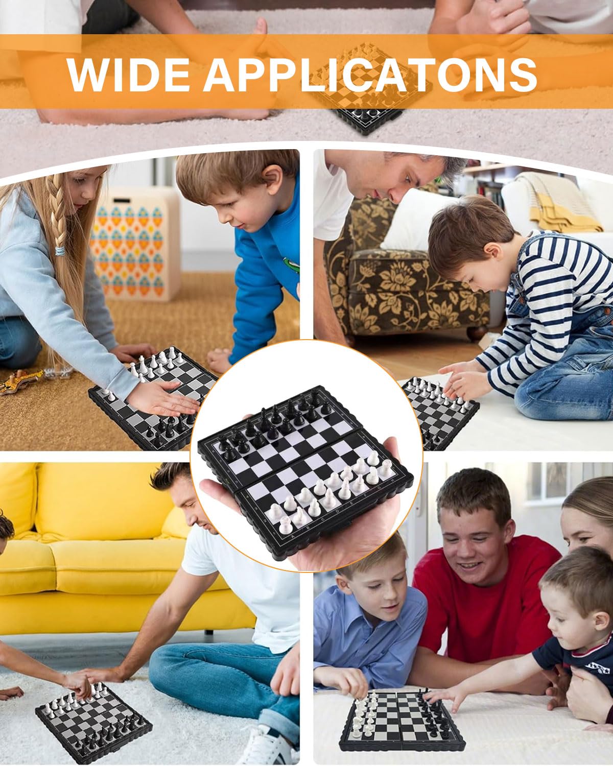 Schachspiel, Magnetischem Einklappbar Schachbrett Schach, Tragbares und Faltbares Chess Board Set, Magnetisches Reiseschach Mini Schach Hochwertig Klappbare für Kinder, Erwachsene, Reisen