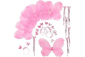 Pinkalicious Party Supplies: Fairy Wings with Wands and Headbands