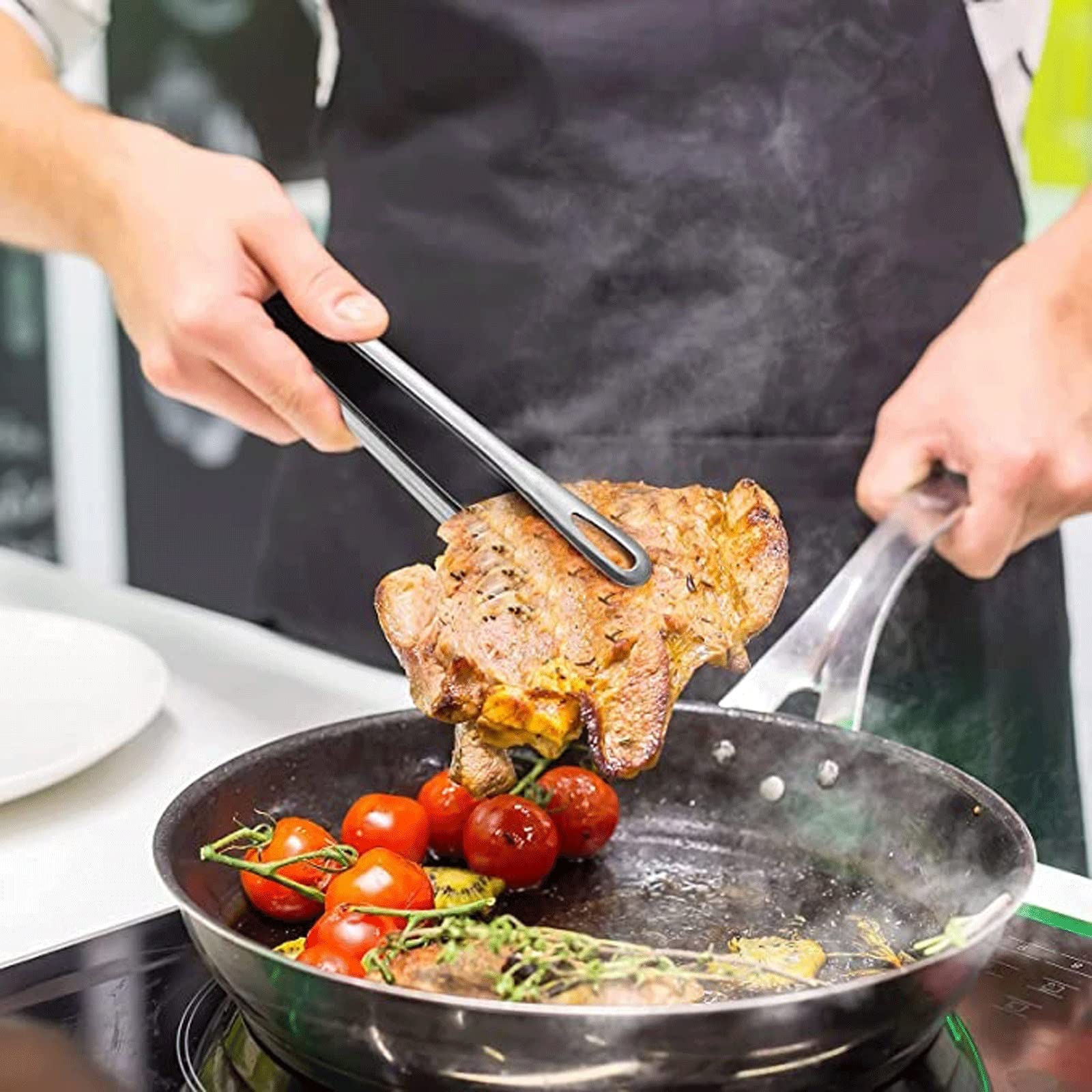 Pinzas para bolsas de barbacoa, pinzas de acero inoxidable para alimentos, pinzas para bistec, accesorios de cocina, pinzas para alimentos, utensilios de cocina, pinzas para utensilios de cocina