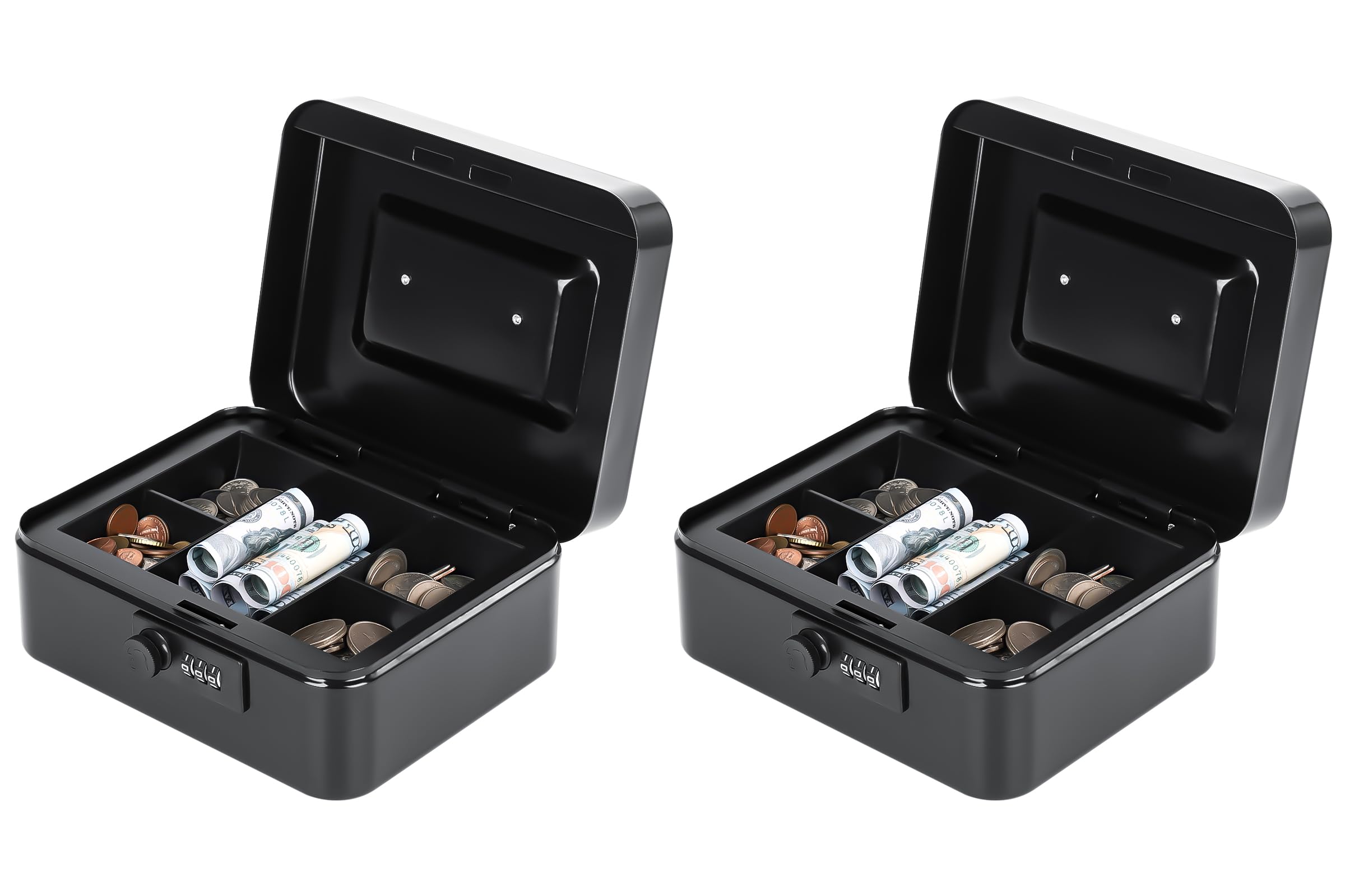 KYODOLED Small Metal Combination Lock Box for Cash and Medication, 2 Pack