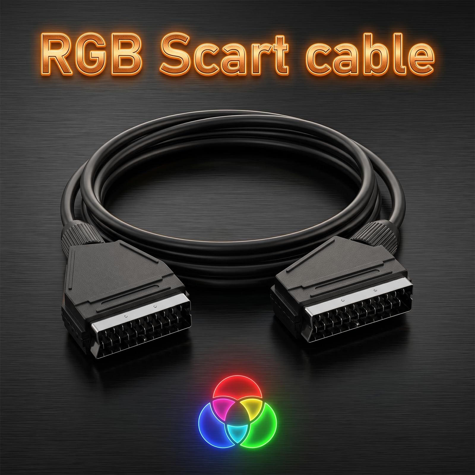 HENGBIRD Câble Péritel 2 Pièces 1,5 m, 21 Broches Mâle vers Mâle, Câble Audio Vidéo pour Téléviseur, Lecteur DVD, Récepteur et Magnétoscope