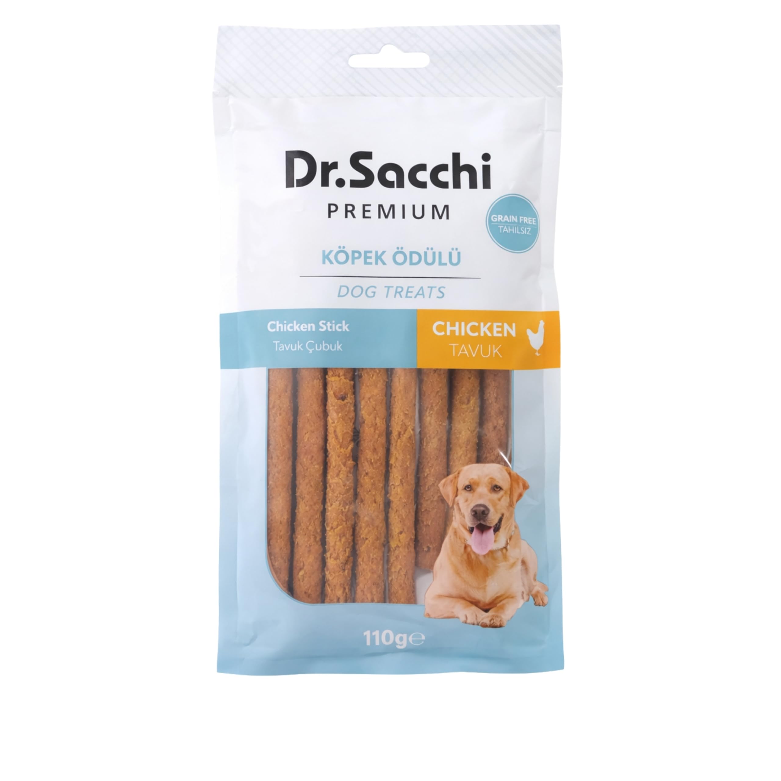 Dr.Sacchi Premium Tavuklu Çubuk Tahılsız Köpek Ödülü 5" 11-13 Gr 10'lu