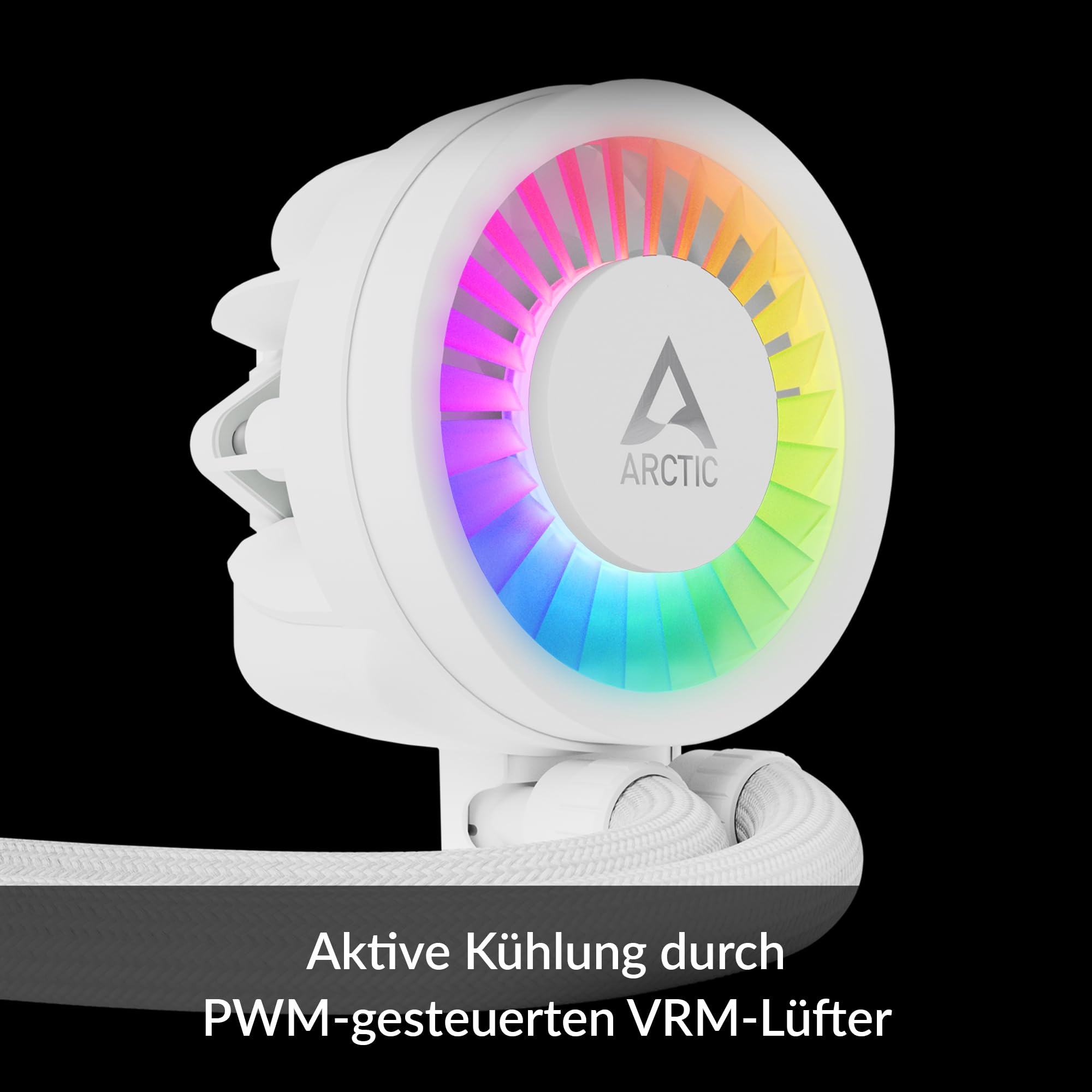 ARCTIC Liquid Freezer III 280 A-RGB - Wasserkühlung PC, AIO CPU Wasserkühler, Intel & AMD, effiziente PWM-gesteuerte Pumpe, Lüfter: 200–1900 rpm, LGA1851 und LGA1700 Contact Frame - Weiß