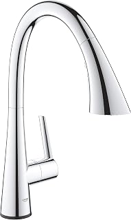 Grohe Zedra Touch - grifo de cocina con tecnología touch, caño en C y triple spray (30219002) Cromo, Ducha de enjuague con 3 tipos de chorro
