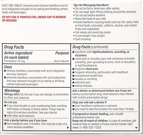 Miniatura 3 de Major Famotidine Alivio de la acidez reductor de ácido 10 mg de fuerza original Unisex adulto tabletas redondas rosas sin sabor 30 unidades 1 paquete