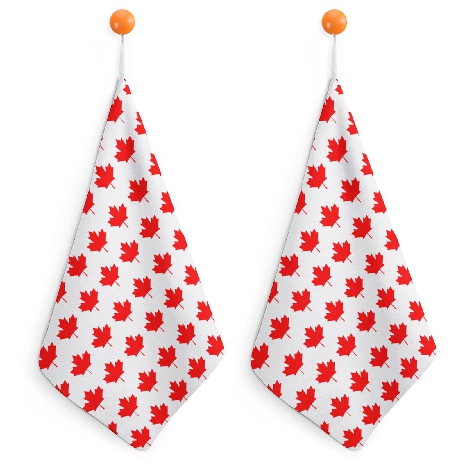 TXFBTRFSA Canada Flag Maple Hand Towels with Hanging Loop Kitchen Towel Handkerchiefs Cleaning Cloths