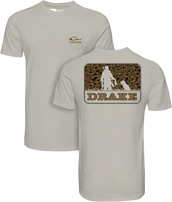 Drake Waterfowl Mens Companions Old School T-Shirt | Lightweight Breathable Quick-Dry Soft Cotton Blend, Short Sleeve Apparel