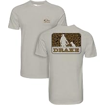 Drake Waterfowl Mens Companions Old School Short Sleeve T-Shirt - Lightweight Breathable Quick-Dry Soft Cotton Blend Tee