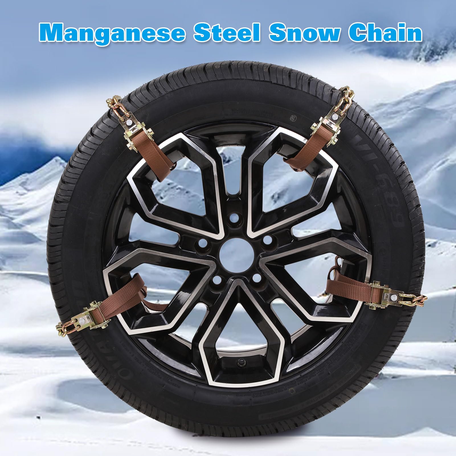 Catene di trazione per auto, 300 g, in acciaio al manganese | catena da neve per pneumatici per il freddo, catene di trazione per auto, SUV, pickup, camion, catene regolabili per pneumati