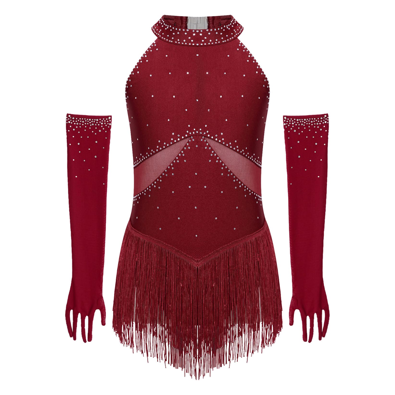 TTAO Bambina Set Abiti Pattinaggio Insemi Ballo Abbigliamento da Latino