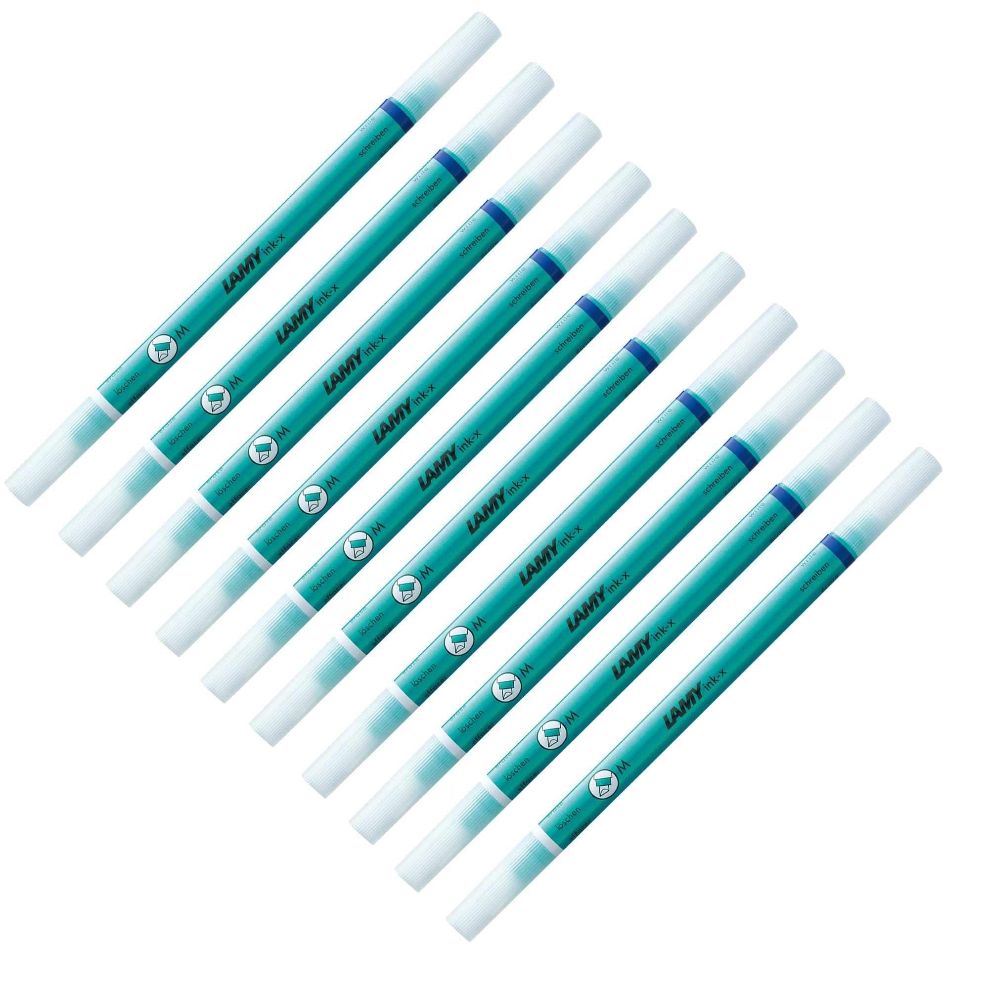 LAMY Set 10 Cancellatori in Plastica con Punta di Spinta e Correzione per Inchiostro Blu