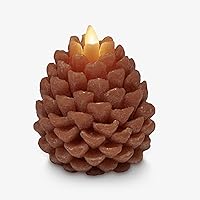 Vista 49 de Luminara Pinecone - Velas sin llama, con acabado marrón tiza, figuras de cono de pino, velas LED sin perfume, funcionan con pilas, con temporizador