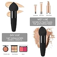Vista 3 de Sibba Esponja de maquillaje, 3 piezas, base cosmética, corrector de maquillaje, mezcla, cosmético, mini aplicador de cepillo en ángulo, mango