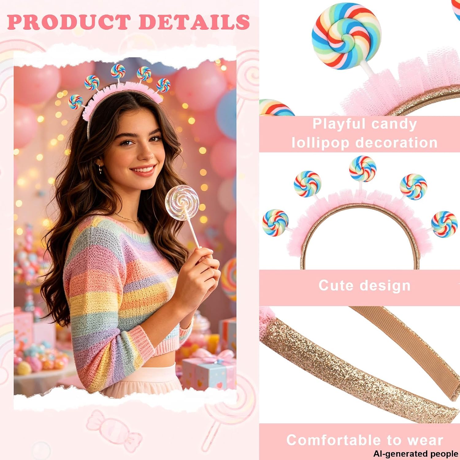 Candy Lollipop Headband for Girls Women image 4