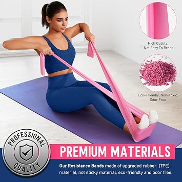 WALITO Fabric Resistance Bands and 5.9ft Yoga Bands for Women and Men, Workout Bands for Physical Therapy, Stretch, Recovery, Pilates, Rehab, Strength Training and Home Gym