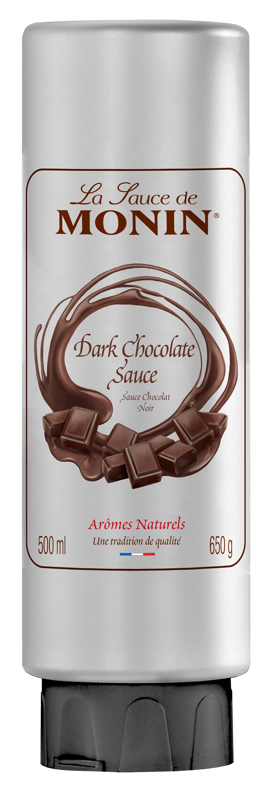 Monin oscuro Chocolate con sabor a salsa 500 ml – Set de 6 – naturales cacao de grosor Salsa para postres y bebidas calientes