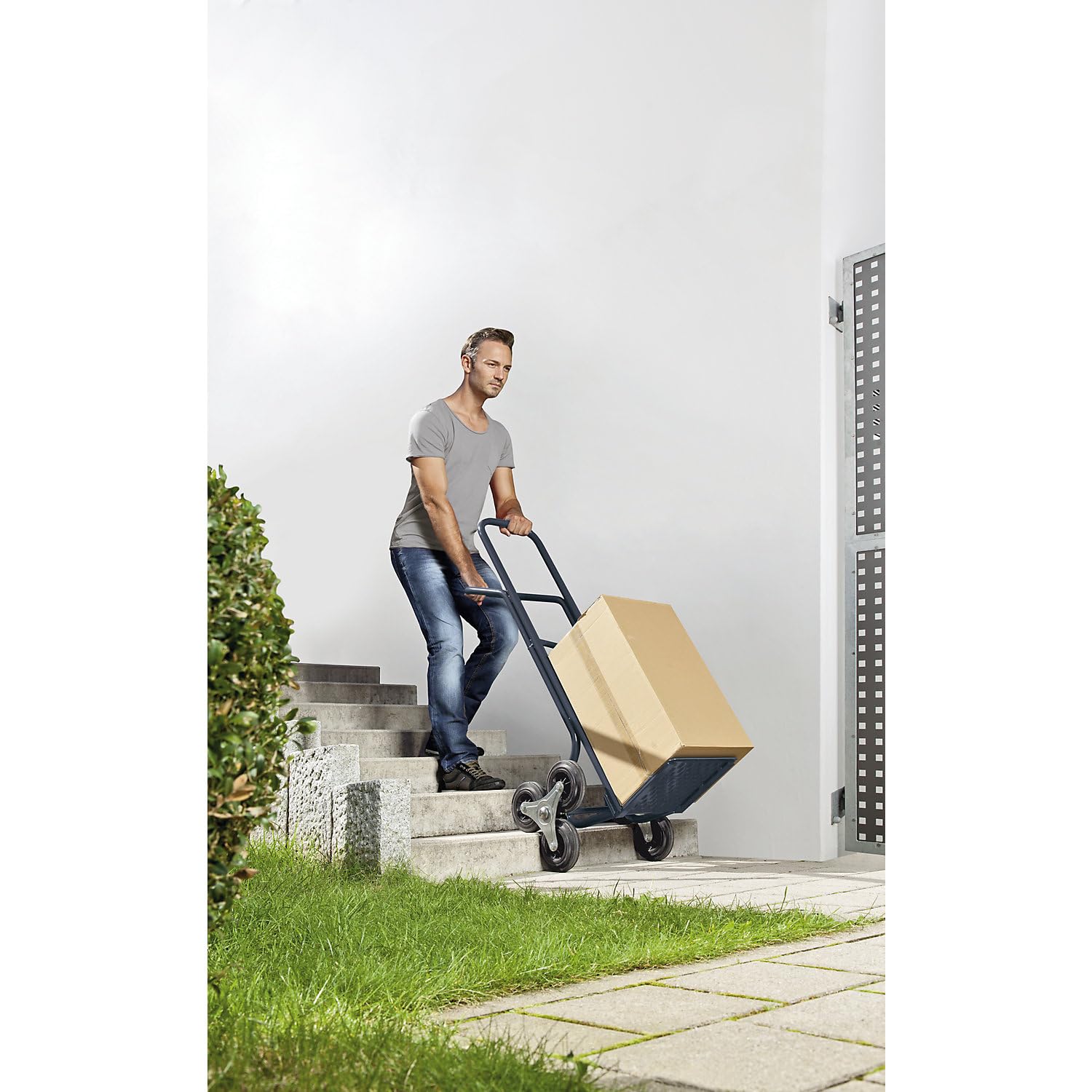 Amazon | スチール三輪階段昇降機 200kg 155330 | ハンドトラック