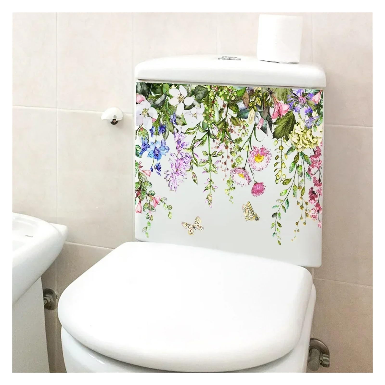 Palm Leaf Wall Decals Plant Leaves Wall Sticker Toilet WC Self Adhesive Mural Beautify Flower Home Decoration Decals(Colour C(30x25cm))