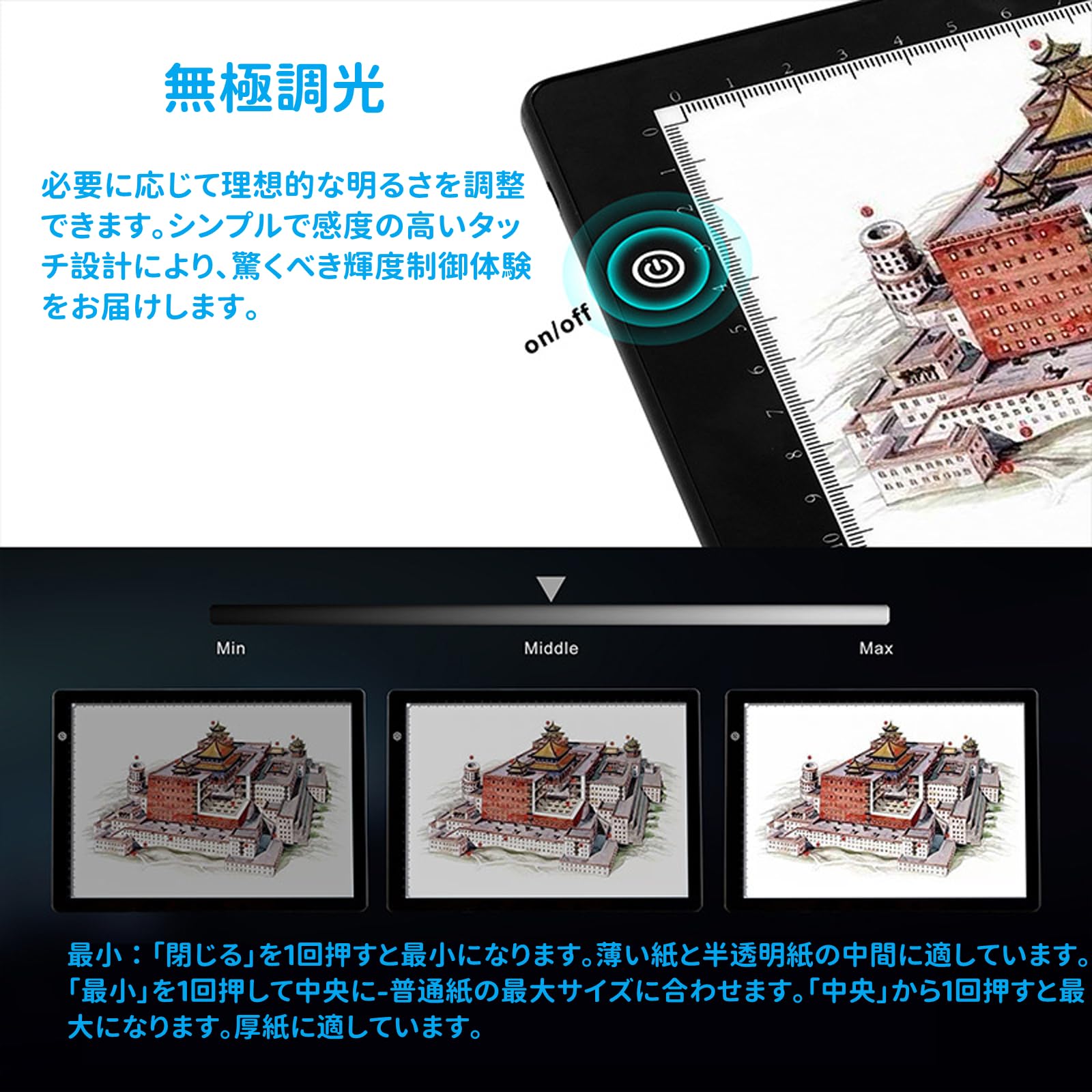 Amazon.co.jp: 芸術家などに最 トレース台 A3 子供 高輝度LED