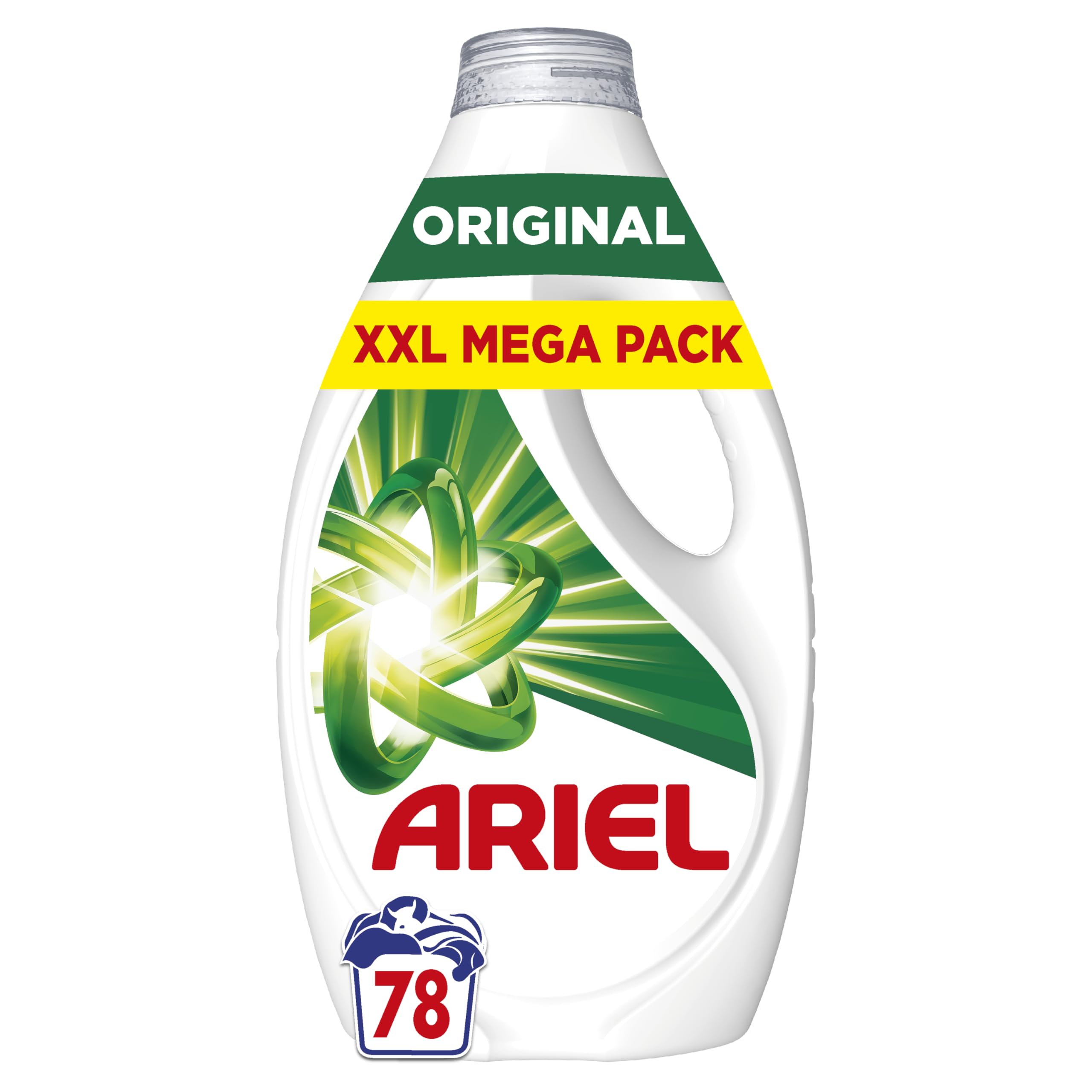 Ariel Washing Liquid Laundry Detergent, 78 Washes, Original, Stain and Odour Removal In 1 Wash, Brrrilliant Even In Cold and Short