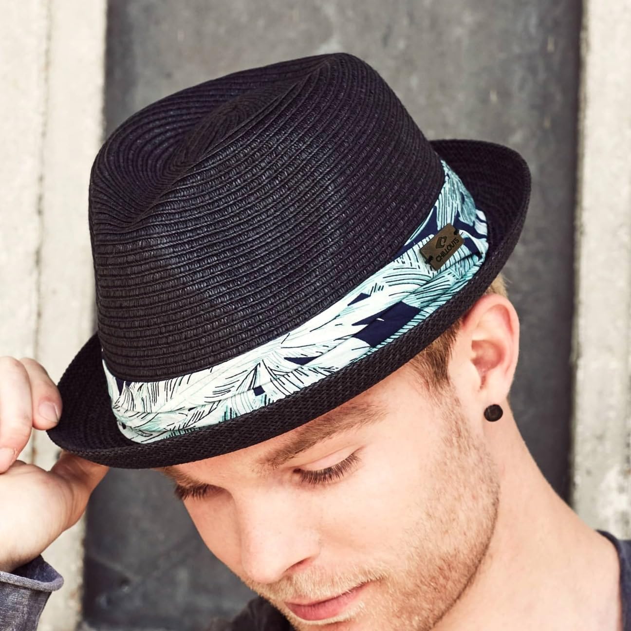 CHILLOUTS Cappello di Paglia Chicago Player da Sole Cappelli Spiaggia