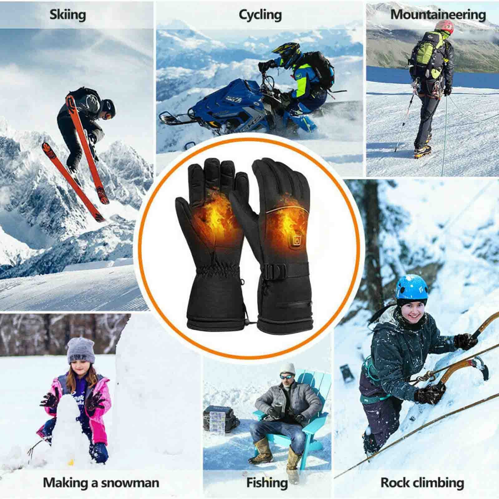CHEWYNP Guantes Calentadores de Manos, Guantes térmicos eléctricos de Invierno, Guantes de calefacción con batería, Guantes térmicos cálidos para Mensajes de Texto con Pantalla táctil para