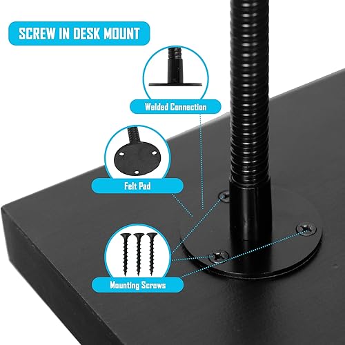 Miniatura 3 de SpinTech Cuello de cisne ajustable montado en el escritorio para el montaje del micrófono que se atornilla a las mesas Podios (13)