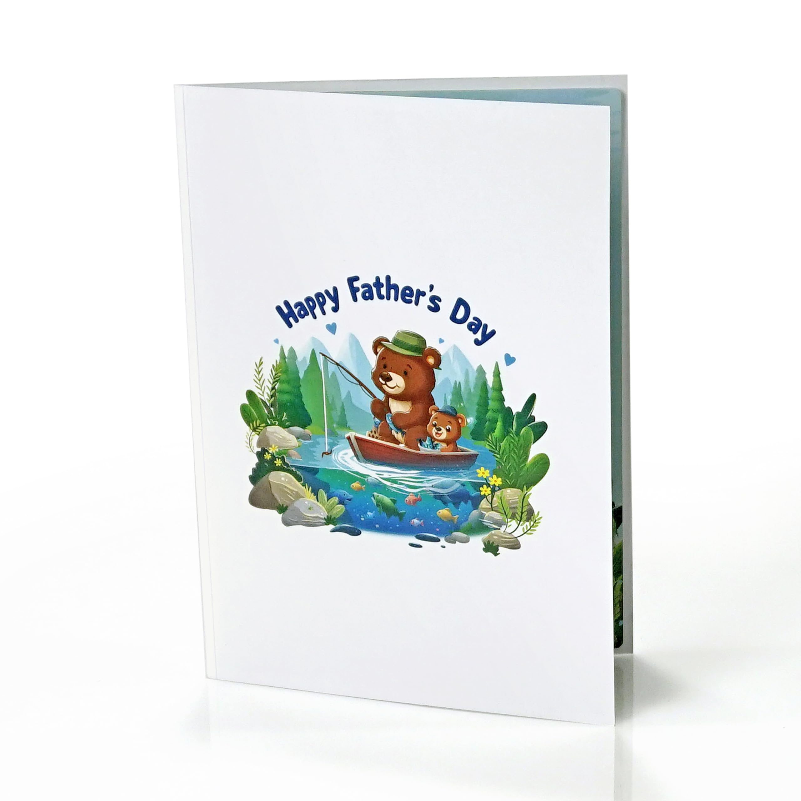 CUTPOPUP Biglietto Pop-Up 3D Festa Del Papà 'Papà Orso' - Cartolina Auguri Originale Con Scultura Di Carta, 15x20 Cm, Con Nota Inclusa