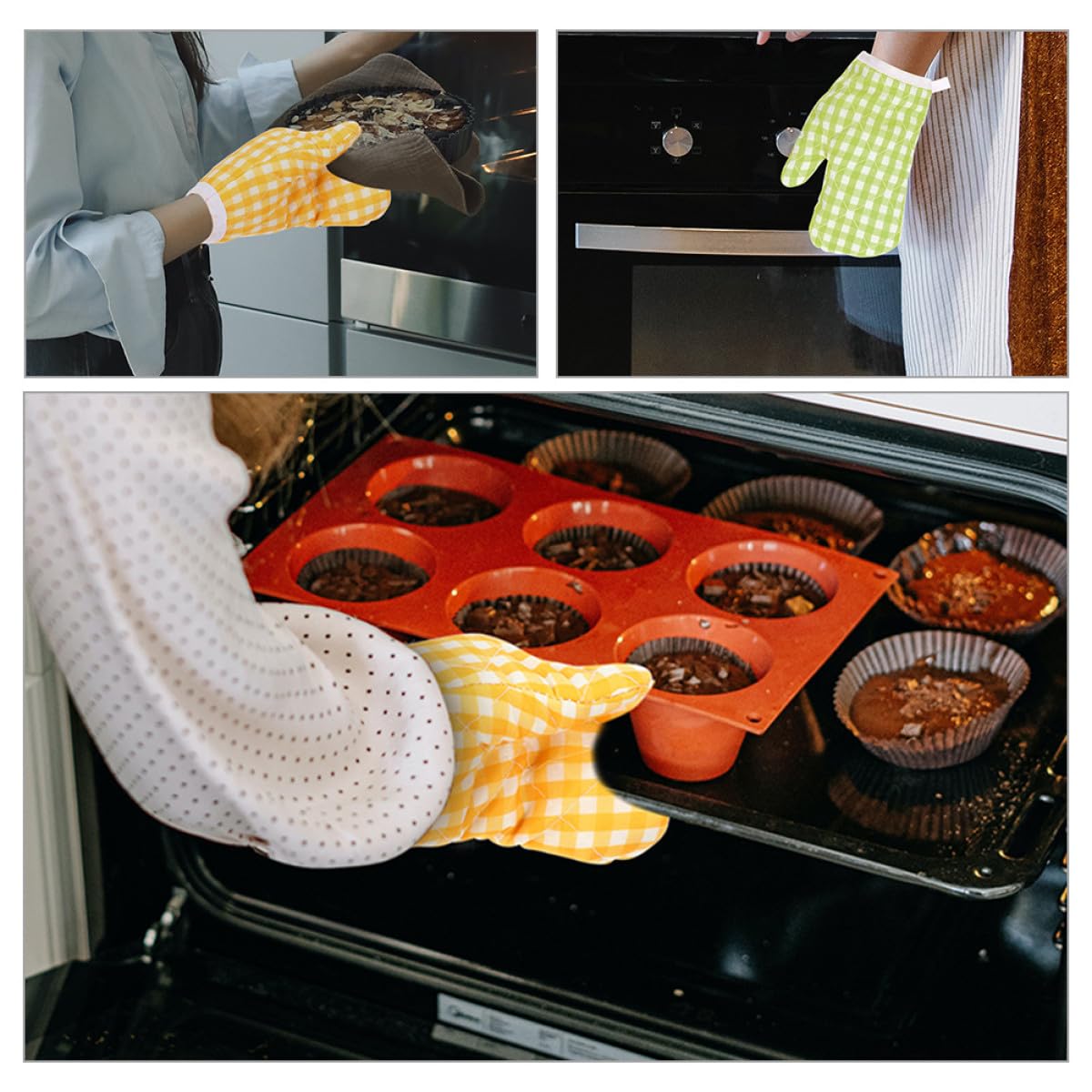 Yardwe Maniques Isolantes Thermiques pour Four et -Ondes Lot de 2 en Polyester Résistantes la Chaleur Lavables en Machine Cuisine et