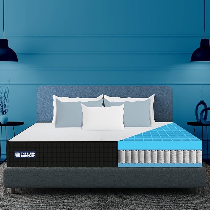The Sleep Company 10 Inch SmartGRID Luxe Hybrid Mattress King Size | Pocket Spring Mattress Double Bed for Hotel Like Luxury Mattress Comfort | 10 Years Warranty | Responsive Support |78x72x10 at Rs. 42960