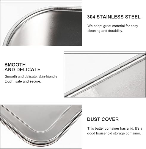 Miniatura 6 de Cabilock Mantequillera ancha con tapa para mantequilla con suministro de cocina de acero inoxidable 304 para el hogar