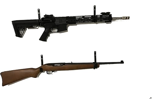 Miniatura 3 de Ganchos para pistola para escopeta, ganchos para rifle, arco de tiro con arco, forro de fieltro, almacenamiento de montaje en pared, 2 pares (hecho