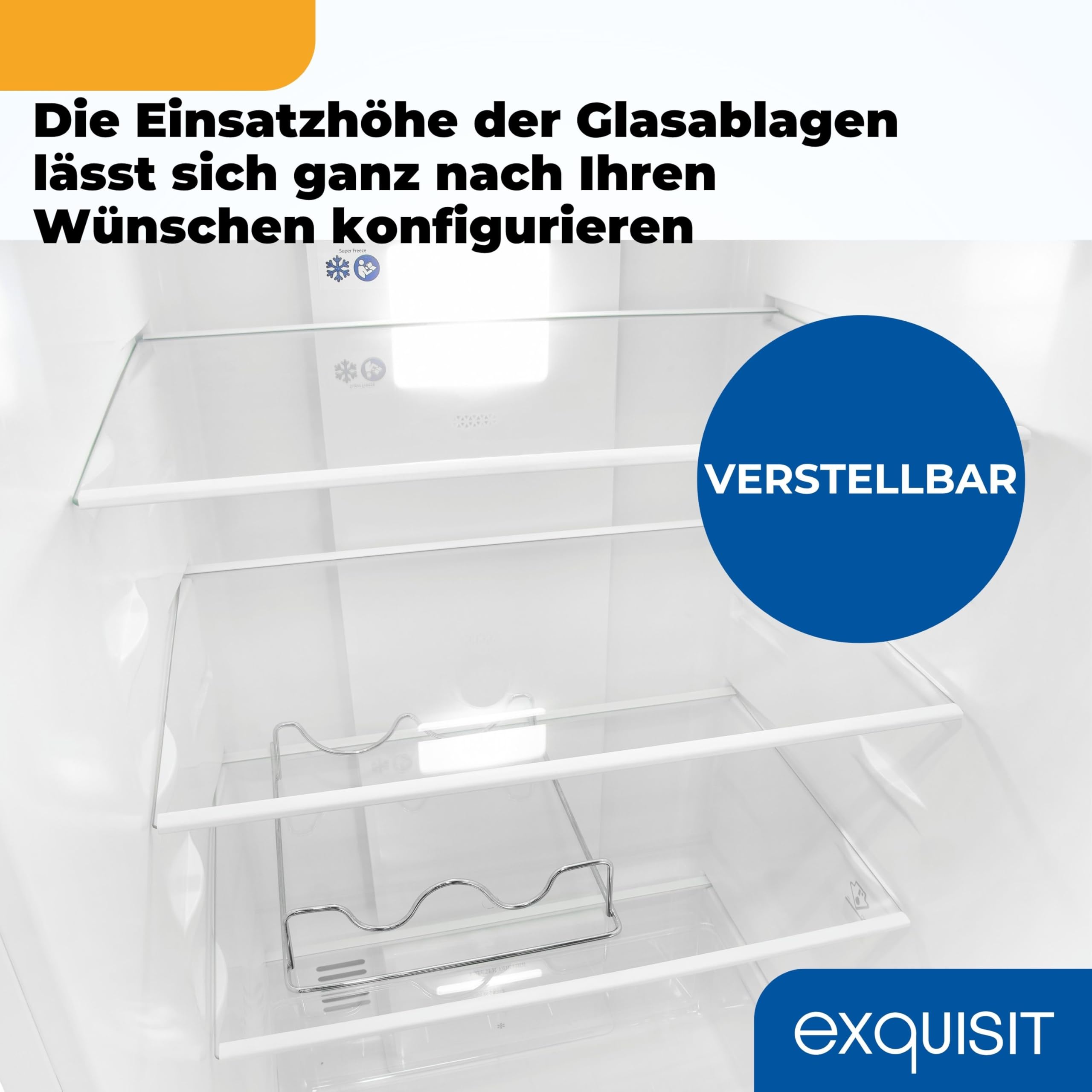 Exquisit Kühl-Gefrierkombination No Frost - 247 l Kühlschrank mit | Großer Kühl-Gefrierschrank in Weiß - 181 x 54,5 cm - 4-Sterne Gefrierteil - LED-Licht - Wechselbarer Türanschlag - Klasse D
