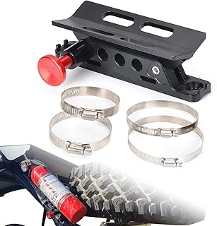 Adjustable Fire Extinguisher Holder Mount with 6 Clamps for Jeep Wrangler UTV Polaris RZR Ranger, Aluminum-1-year Warranty (Black)