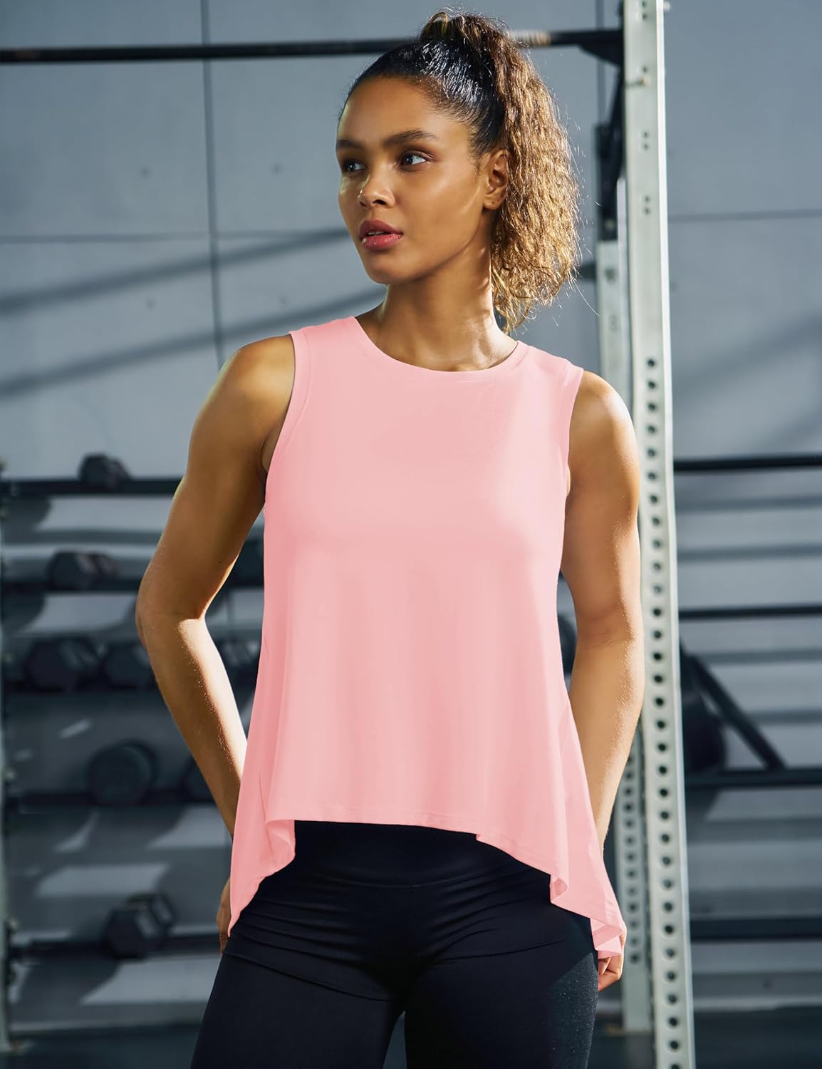 MAGCOMSEN Women's Workout Tank Tops Loose Fit Gym Yoga Sleeveless Shirts Athletic Running Tops Flowy - Image 3