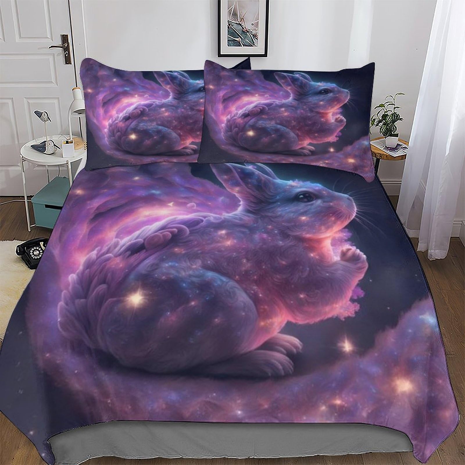 Parure de lit lapin en microfibre pour éliminer les draps rêches King