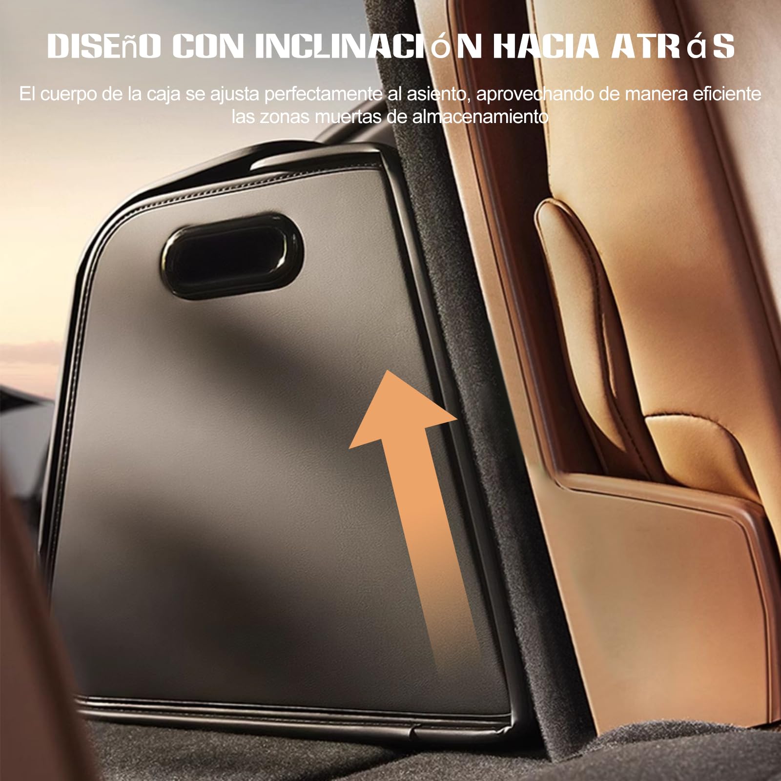 Ergocar Organizador de Maletero de Coche, Plegable Cuero de PU Organizador de Coche para Almacenamiento, Organizador de Maletero con Tapa, Base Antideslizante, Apertura de 180°, para Coches y SUV