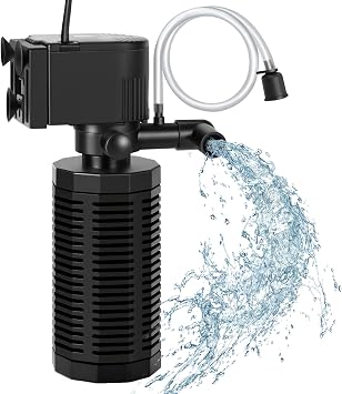 Aquarium Internal Filter for 30-100 Gallons, Ultra-Quiet Fish Tank Filters Biochemical Filtration 400GPH Powerful Pump & Filter Submersible Aquarium Filter Tank Clear Air Supply 18W