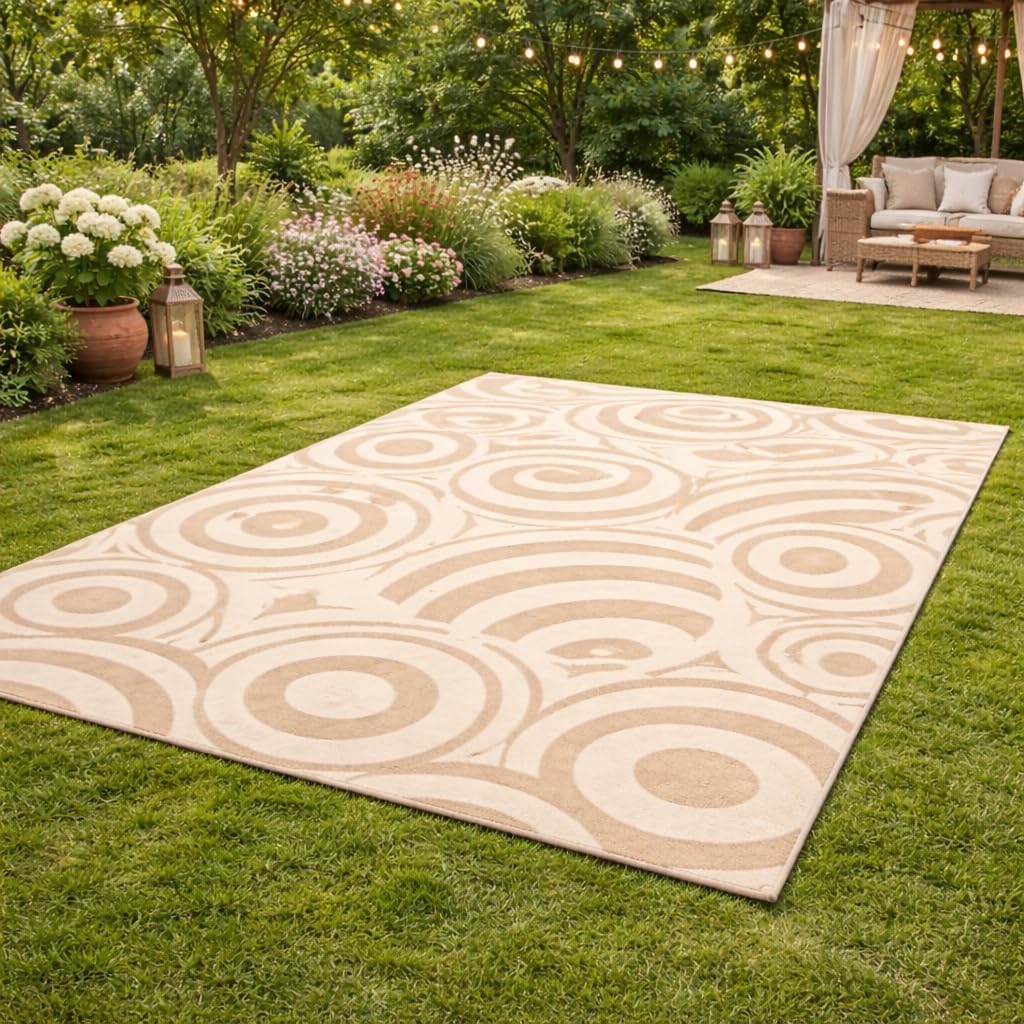 Handmade Wool Area Rug, Hand Tufted Beige Ivory Abstract Design for Living Room, Bedroom & Dining – 7x10, 6x9, 8x10, 9x12