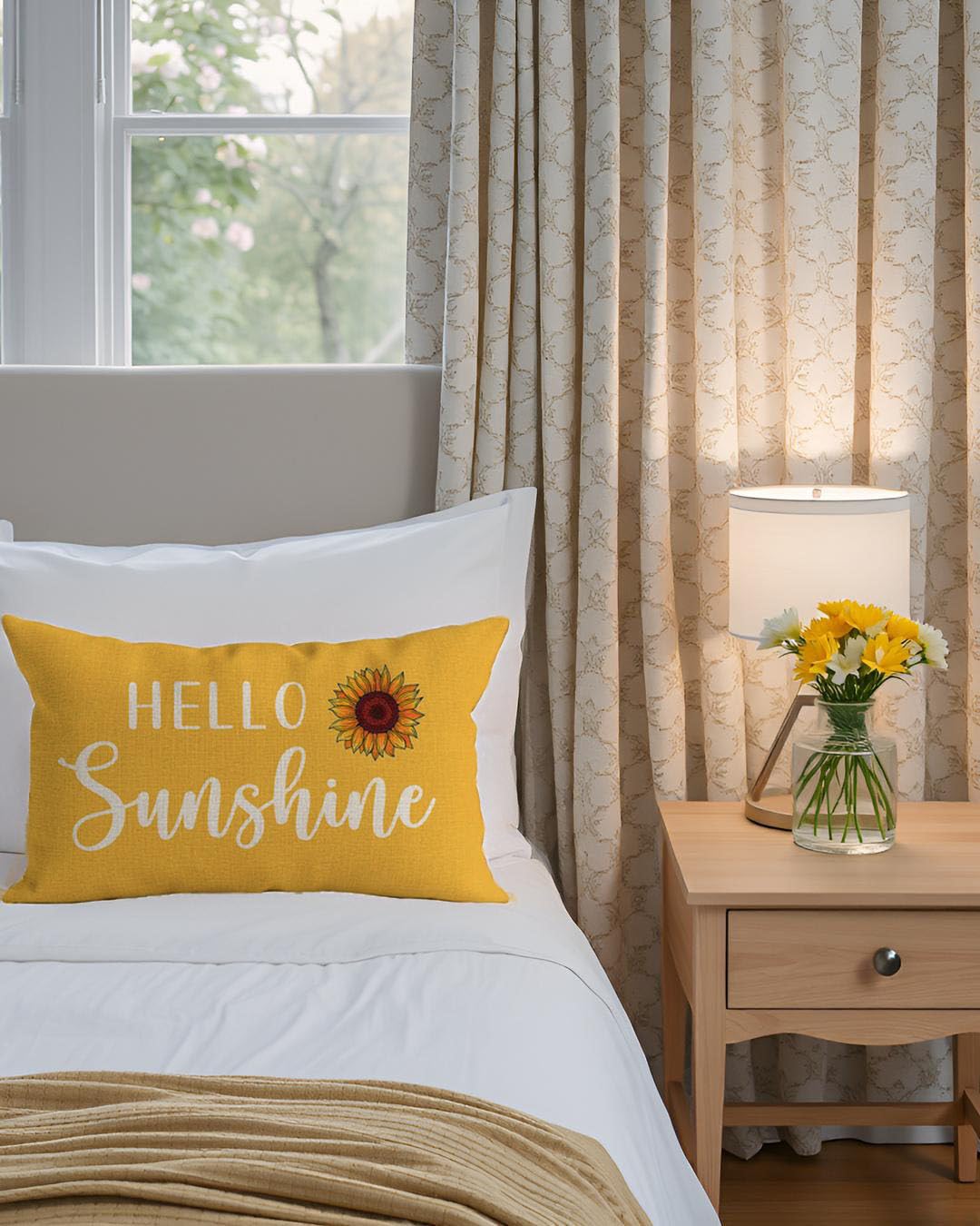 Lot De 4 Housses De Coussin En Lin Jaune Marguerite Tournesol Housses De Coussin En Lin Decoration Pour Salon Lit Jardin Interieur Exterieur 83186074