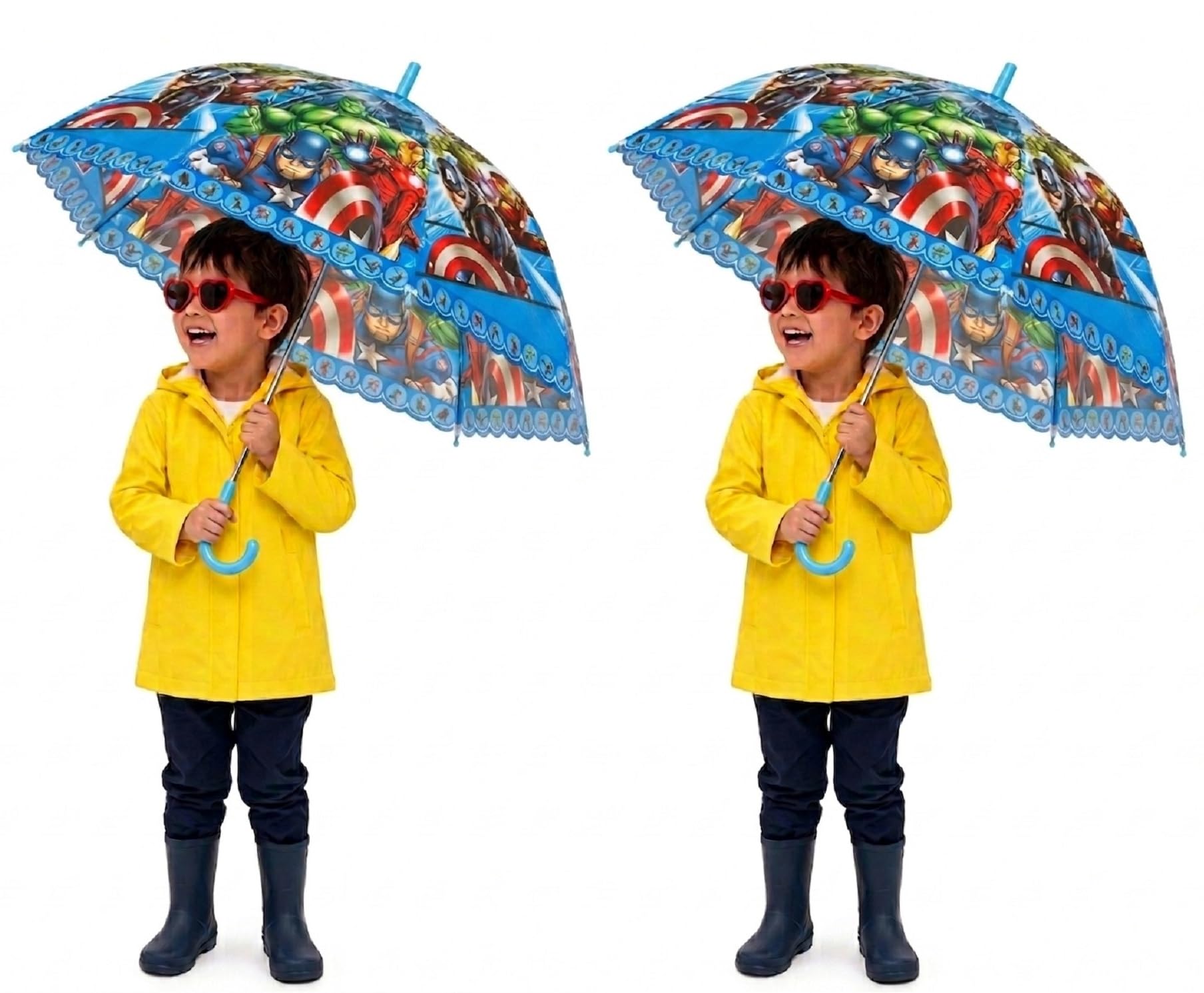 Boy's Kids Waterproof Travel Printed Umbrella U-06 (Multicolor_Free Size) (Pack of 2)-image-5