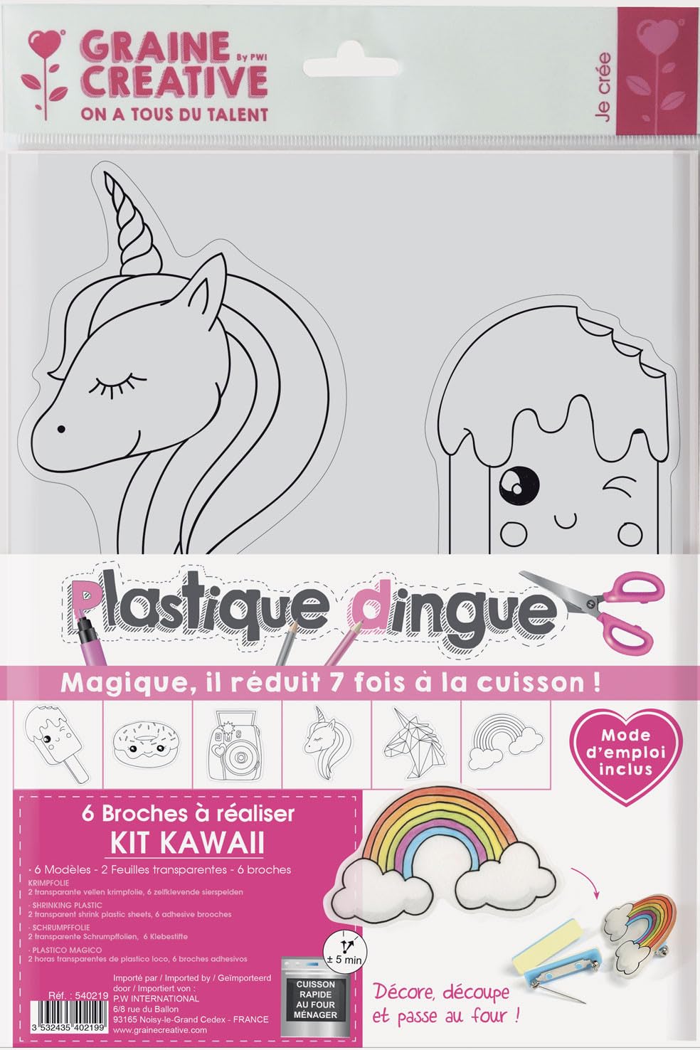 Graine Créative Kit Plastique dingue transparent - Kawaii
