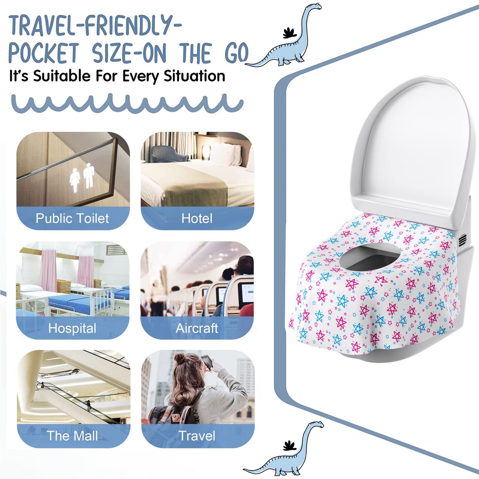 Coprisedile WC Monouso YIHATA - 20 Pezzi Ipoallergenici Impermeabili | Per Bambini, Viaggi, Bagni Pubblici - Foto 2