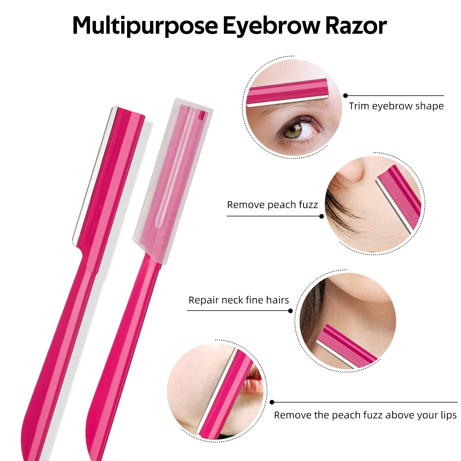 Augenbrauen-Rasierer, Gesichtsrasierer für Damen, Rosa