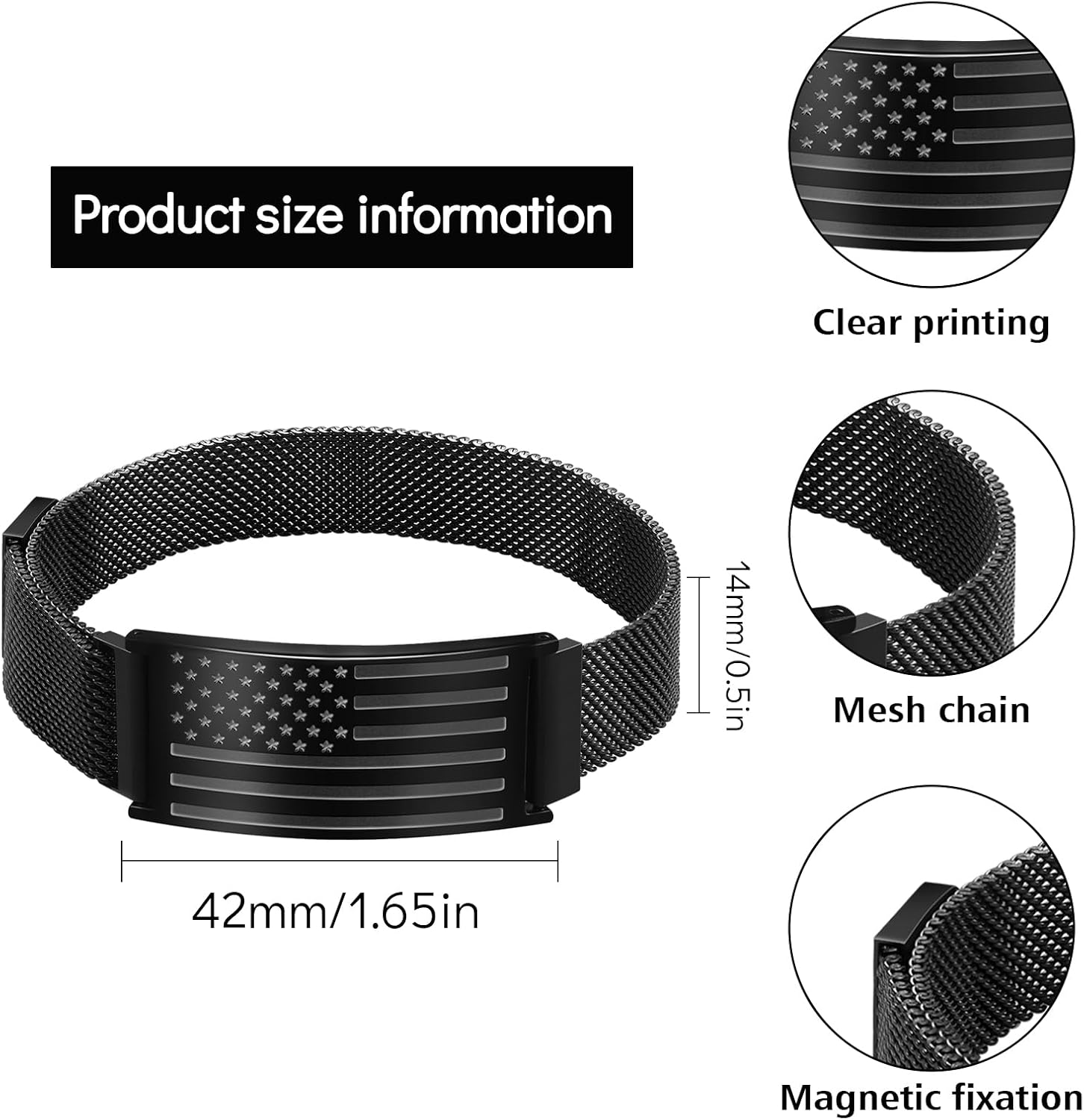 American Flag Cross Bracelets Bible Verse Stainless Steel Adjustable Bracelet Religious Christian Jewelry Gifts for Men Birthday Easter Baptism Valentine Gifts Grandson Son - Image 3